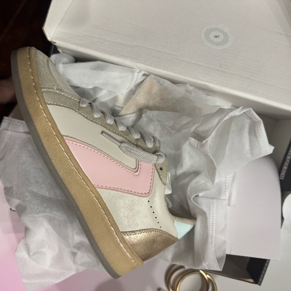 Girls ShuShop Pink and Gold Sneakers